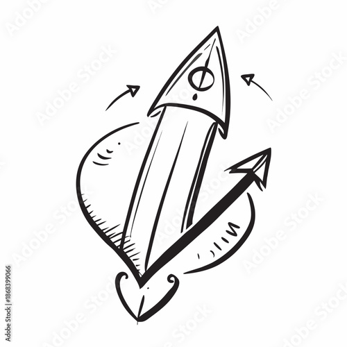 Illustrated rocket launch