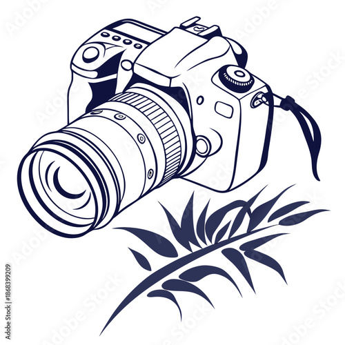 Camera hanging from plant