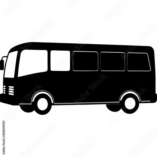 Modern black bus silhouette