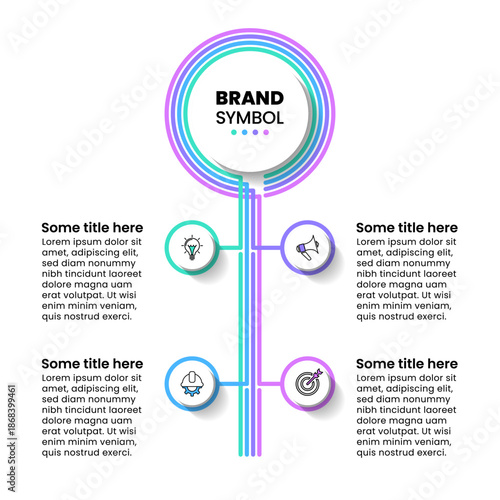 Infographic template. Circle with lines and 4 steps