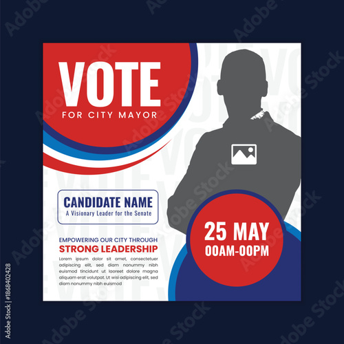 Political Campaign Announcement Social Media Template Design