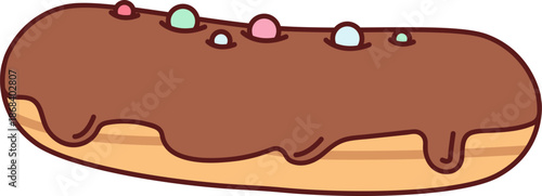 Donut With Dripping Glaze Cartoon