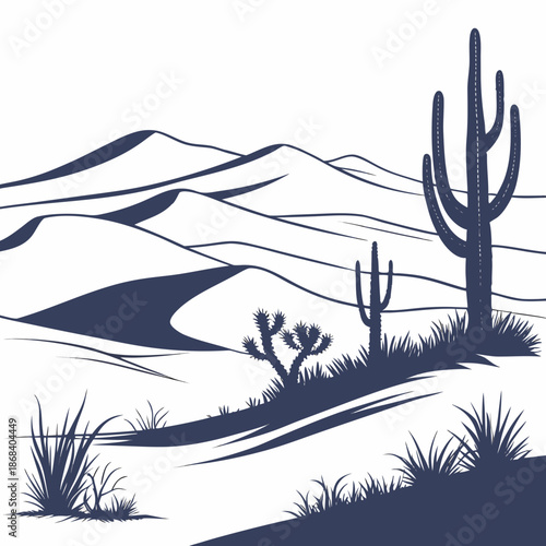 Desert landscape with cacti