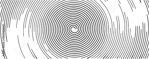Black and white abstract spiral and curved lines pattern background