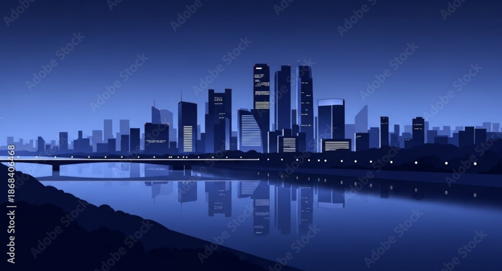 Fototapeta premium city skyline at night