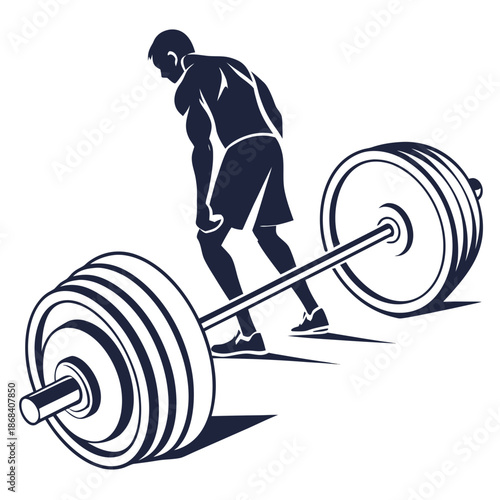 Man lifting heavy barbell