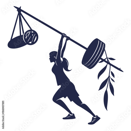 Woman lifting heavy weight