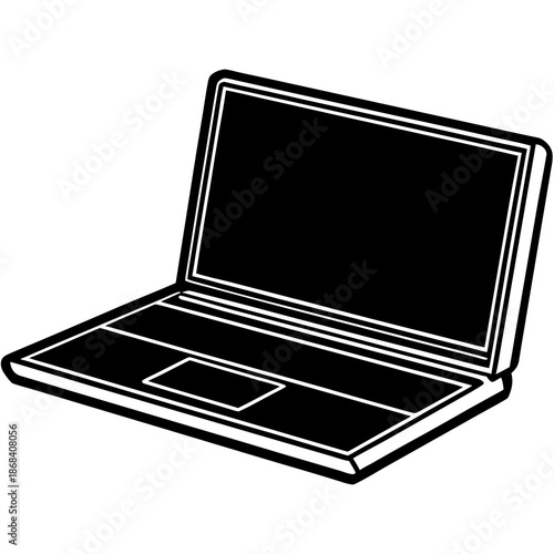 Open laptop displaying dark screen