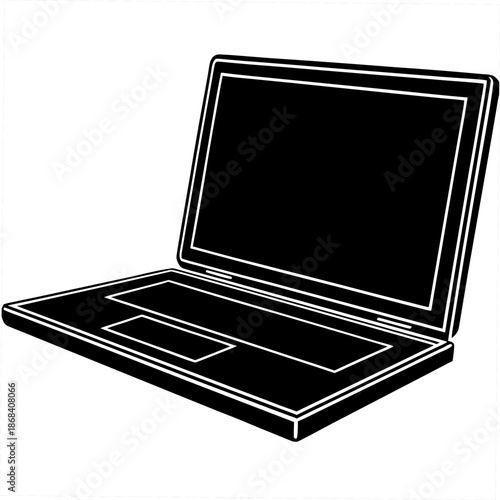 Open laptop displaying screen
