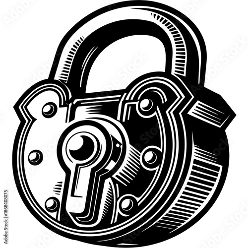 Vintage padlock with keyhole