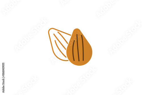 Almond nut icon, almond line icon nut, tasty almond nut icon.