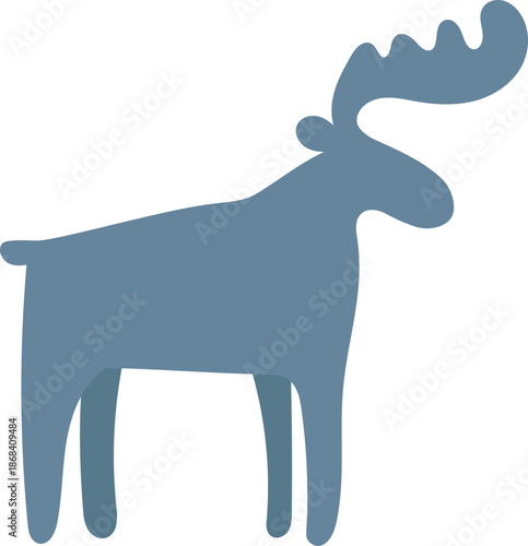Moose Standing Silhouette Cartoon