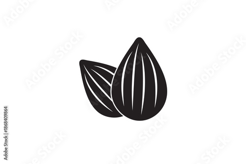 Almond nut icon, almond line icon nut, tasty almond nut icon.