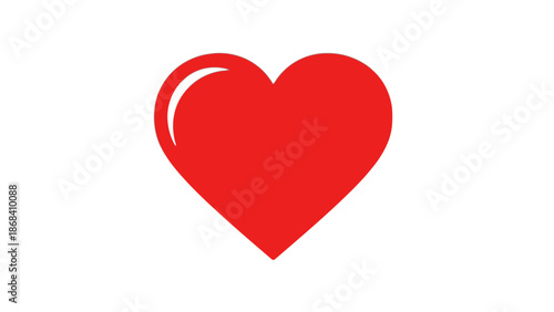Simple red heart icon isolated on transparent background, Vector