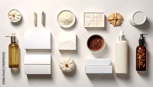 Luxury Spa Products and Cosmetics Arrangement.