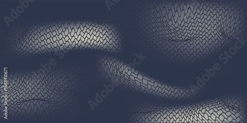 Black metal texture steel background. Perforated sheet metal. vecto