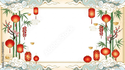 Elegant Lunar New Year Firecracker Frame