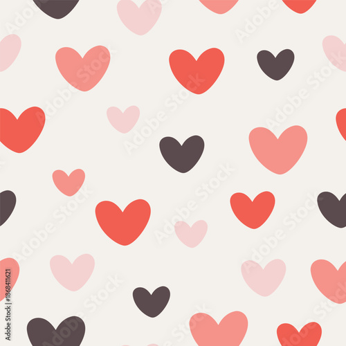 seamless pattern with hearts of different colors