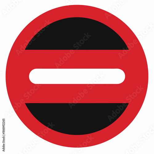 Red circle sign with horizontal lines