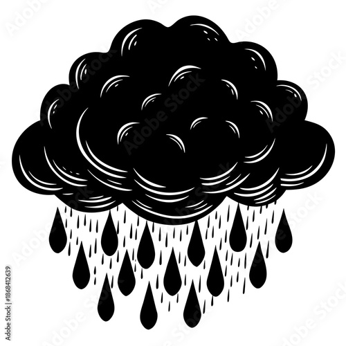 Dark cloud pouring rain