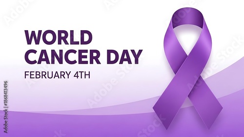 World cancer day awareness ribbon