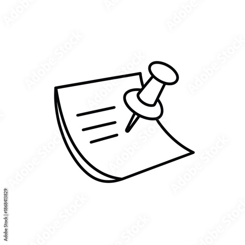 Paper note pinned with a thumbtack on a bulletin board