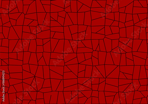 Geometric Pattern of Red and Black Lines Creating an Abstract Mosaic Texture Background