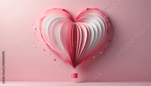 pink heart on a red background