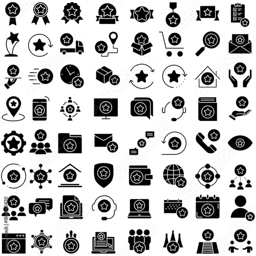 Reward vector set. premium Illustration sign collection.  prize symbol. trophy logo.