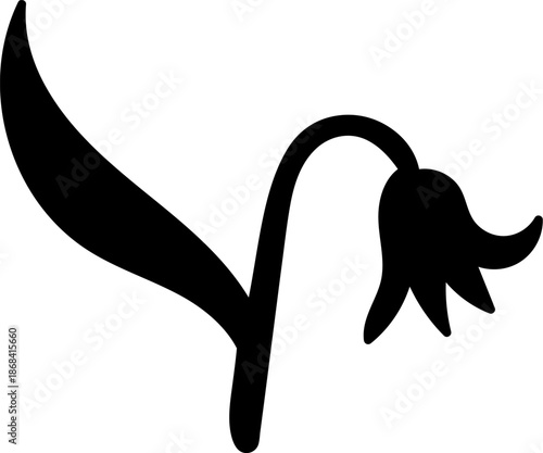 Flower Wilting Scandinavian Silhouette