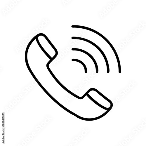 Ringing telephone handset icon illustrating an incoming or outgoing call connection