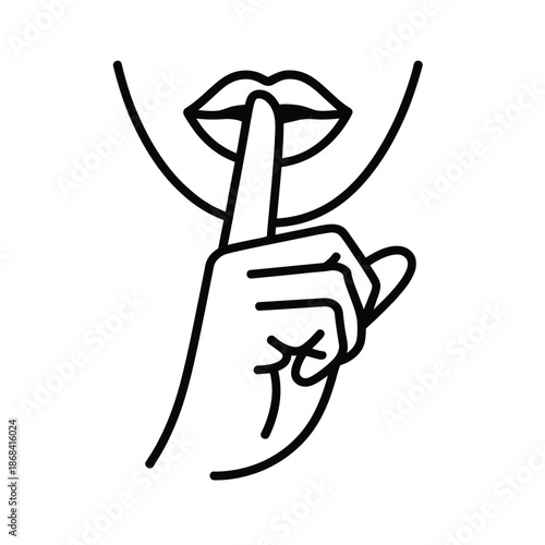 Hand gesture warning to be quiet or keep secret
