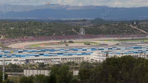Wallpaper Mural Panoramic race track with crowd, mountains and ferris wheel Torontodigital.ca