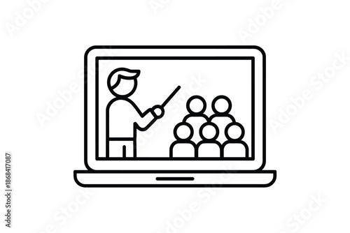 Online presentation or virtual meeting with a speaker and audience