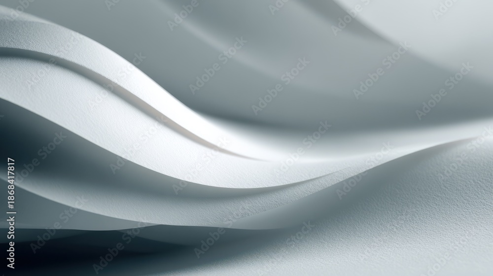 Fototapeta premium Elegant Flowing Curves of Soft White Paper Texture in Abstract Art