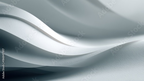 Elegant Flowing Curves of Soft White Paper Texture in Abstract Art