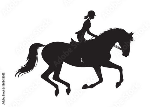 equestrian logo silhouette vector, horse equestrian logo design illustration, jumping horse racing logo vector silhouette, jumping horseman logo vector silhouette on white background
