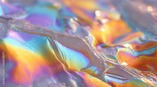 Colorful Iridescent Surface with Abstract Reflective Patterns