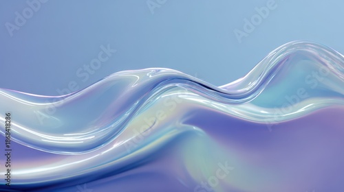 Smooth Flowing Waves of Iridescent Liquid Abstract Background