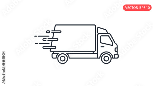 Fast Delivery Truck Icon.