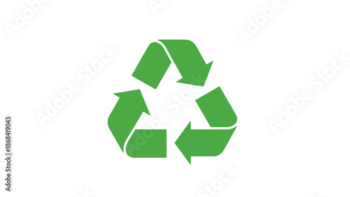 Green Recycling Symbol Icon.