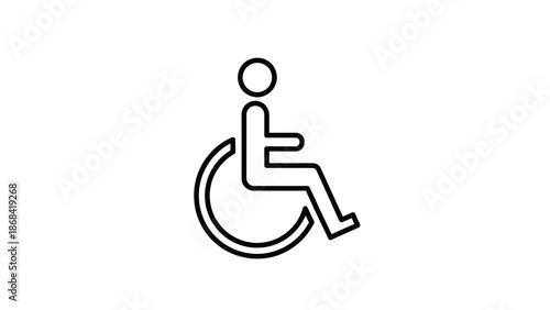 Wheelchair accessibility symbol icon line art.