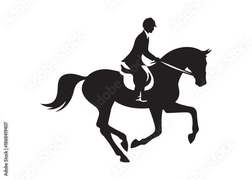 equestrian logo silhouette vector, horse equestrian logo design illustration, jumping horse racing logo vector silhouette, jumping horseman logo vector silhouette on white background