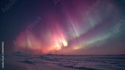 Wallpaper Mural Breathtaking Aurora Borealis Illuminating Night Sky Over Snowy Landscape Torontodigital.ca