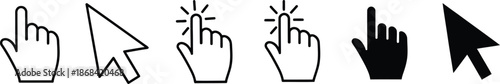 Computer Mouse and Hand Cursor Icons