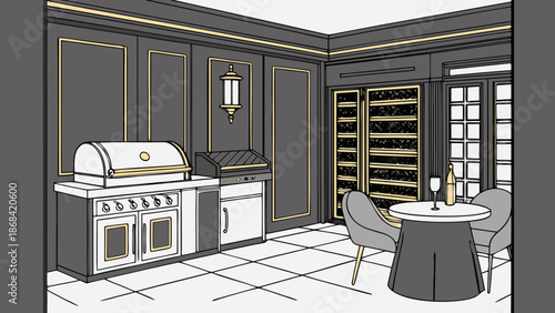 Luxury hotel apartment design with comfortable modern furniture and stylish interior decor