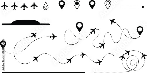 Flight Route Map Icons