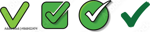 Green Checkmarks and Tick Symbols