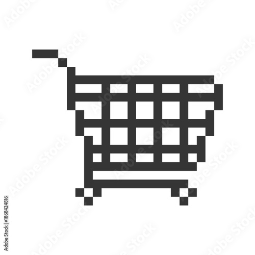 cart trolley icon pixel art