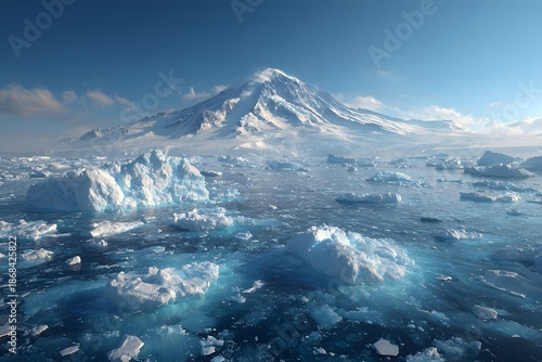 Wallpaper Mural Mount erebus icebergs in antarctica Torontodigital.ca